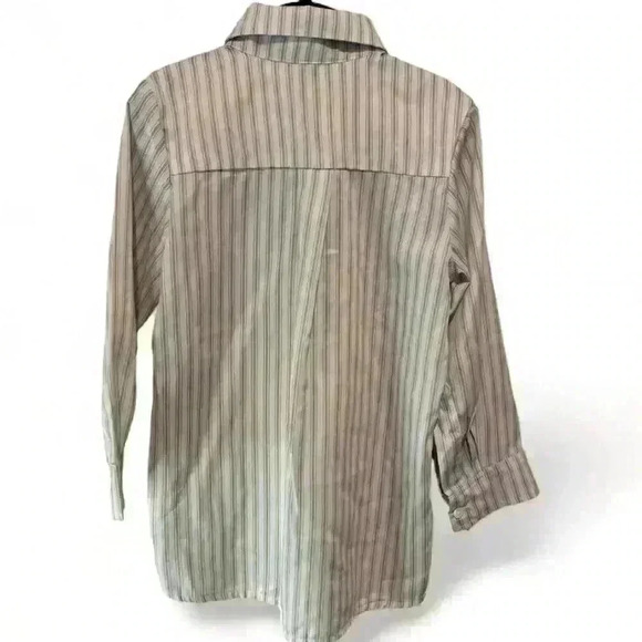 NWT-Smockingbird Kids Striped Button-Up Shirt Green Size 6 Long Sleeve - Picture 3 of 4